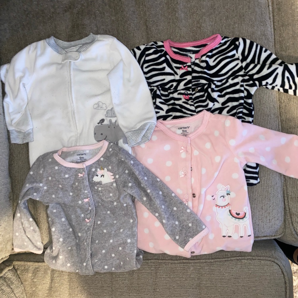 Carters fleece sleep n plays bundle of 4